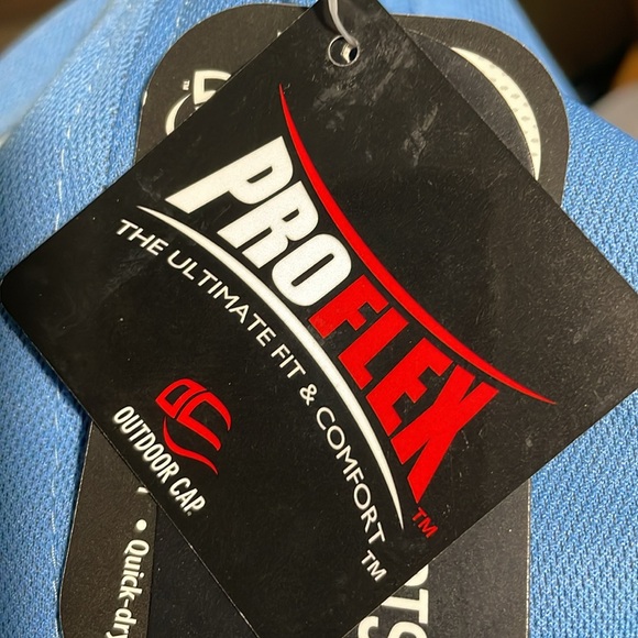 OC Sports Proflex Bamboo Charcoal Flat Visor Cap 6 Panel Light Blue S/M NWT - Picture 3 of 9